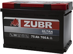 АКБ ZUBR Ultra 6ст-75 (о.п.) 760А 278*175*190 (ZU750)