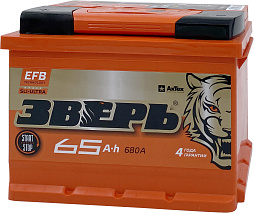 АКБ ЗВЕРЬ EFB 6ст-65 (п.п.) 680А 242*175*190