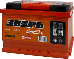АКБ ЗВЕРЬ 6ст-62 (о.п.) 620А 242*175*175 низк.