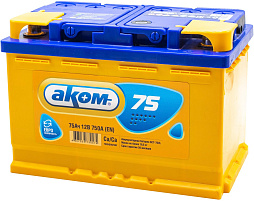 АКБ AKOM 6ст-75 (о.п.) 750А 278*175*190