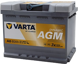 АКБ VARTA Dynamic AGM 6ст-60 (о.п.) 680А 242*175*190 (A8) 560 901 068
