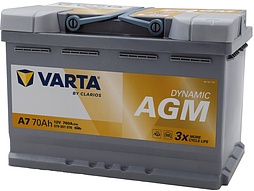 АКБ VARTA Dynamic AGM 6ст-70 (о.п.) 760А 278*175*190 (А7) 570 901 076