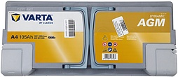 АКБ VARTA Dynamic AGM 6ст-105 (о.п.) 950А 393*175*190 (А4) 605 901 095
