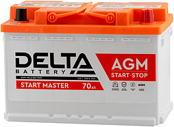 АКБ DELTA START MASTER AGM 6ст-70 (о.п.) 720А 278*175*190 