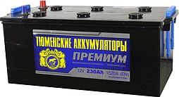 АКБ ТЮМЕНСКИЕ АККУМУЛЯТОРЫ ПРЕМИУМ 6ст-230 (о.п.) 1520А 518*278*235 кр. плоская конус